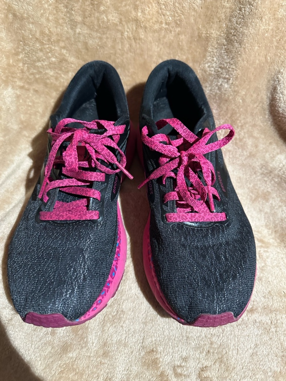 Brooks Women's Black Running Shoes with Pink Accents